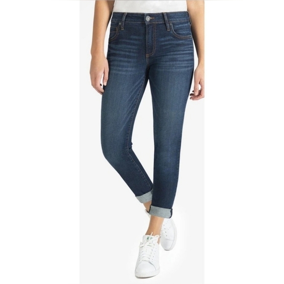 NWT Kut from the Kloth Mid Rise Boyfriend Jean Sz 14 Medium Wash - Picture 1 of 14